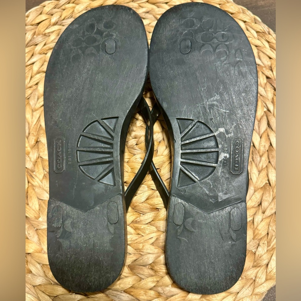 Coach Black and Gold Sandals - Picture 6 of 14